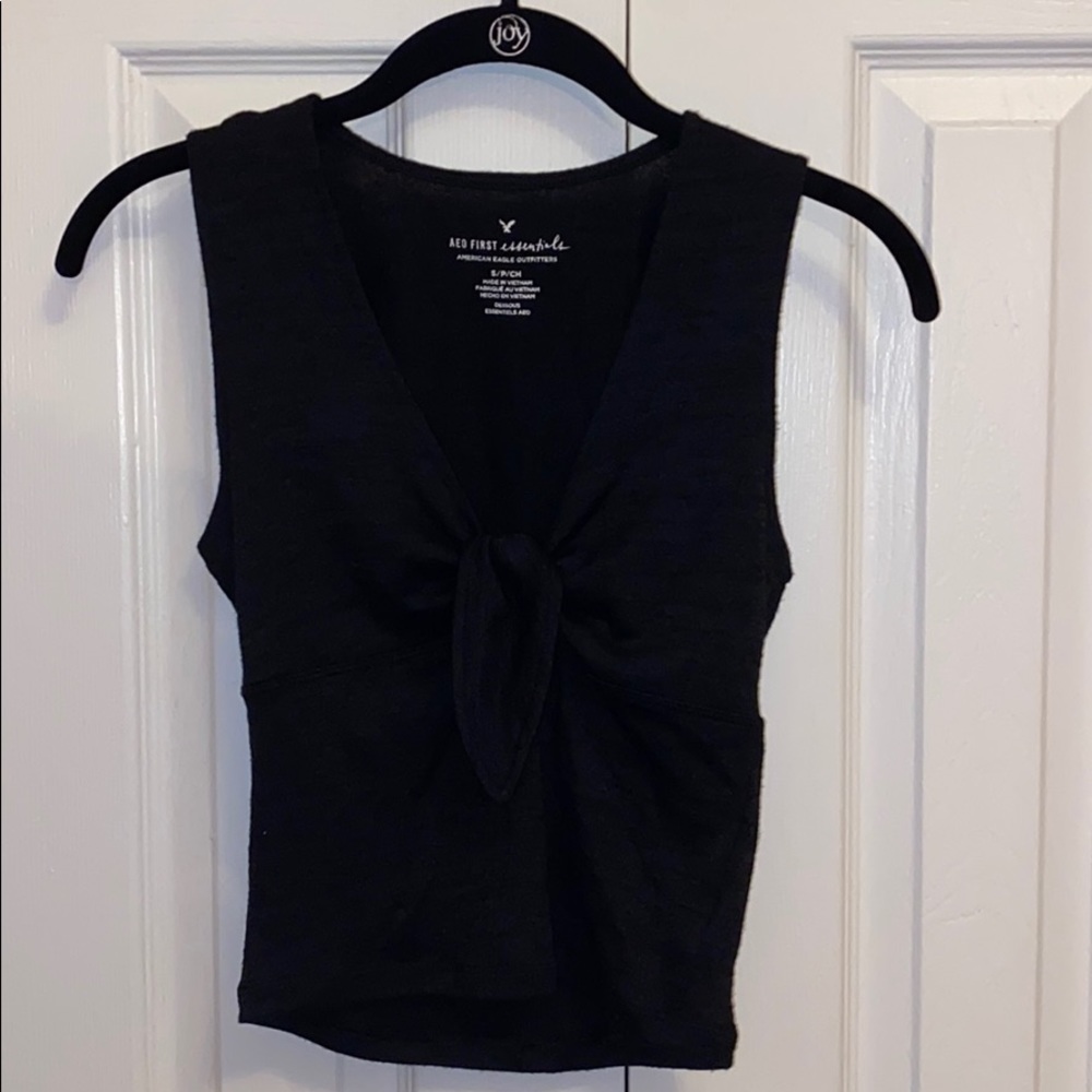 Black tie up crop top